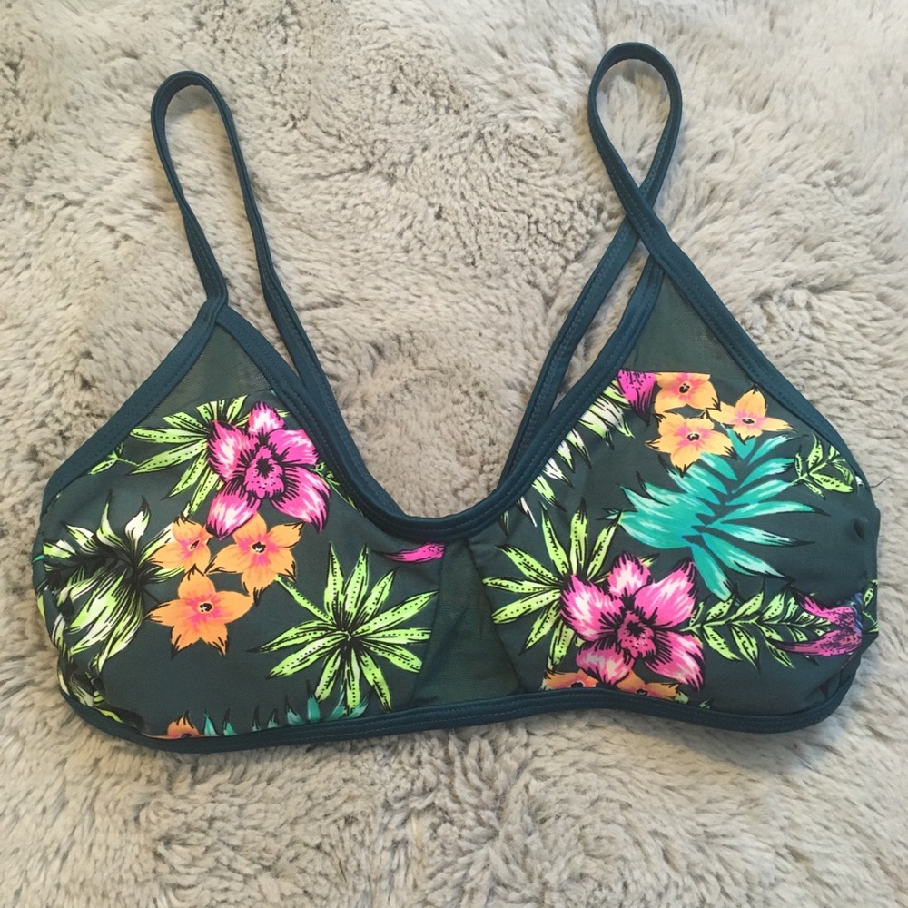Tropical print scoop bikini top from target